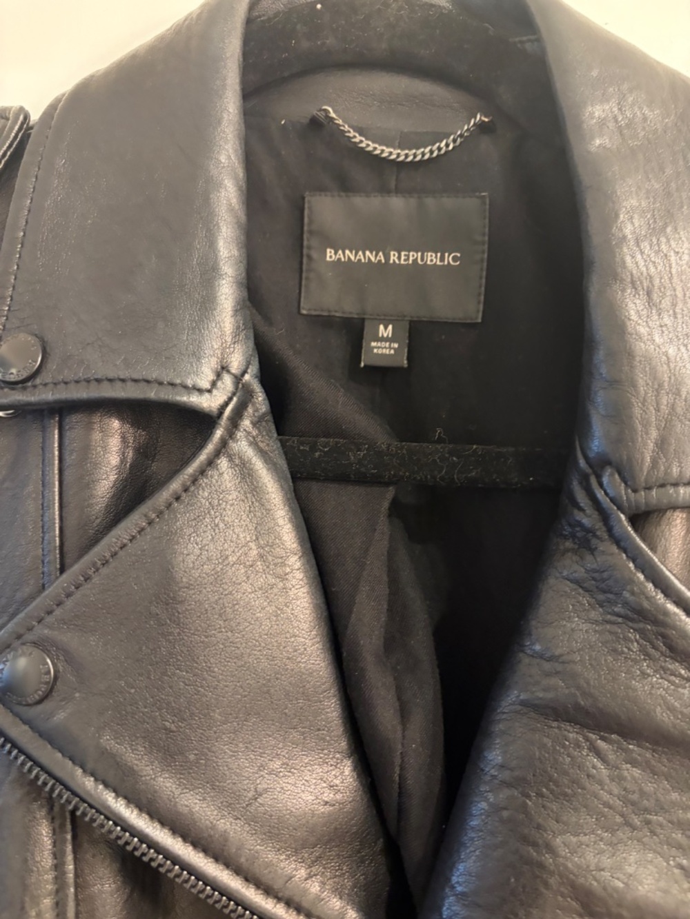 Cropped leather jacket - Picture 2 of 8